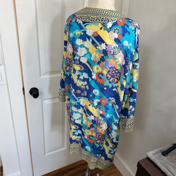 Soft Surroundings Blue Floral Kimono Top - Picture 4 of 6